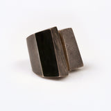 Black silver ring for women