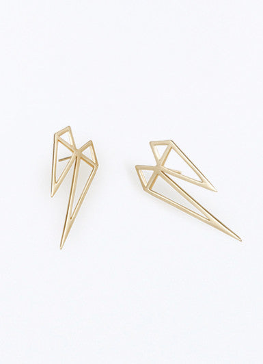 One Night Double Gold Earrings